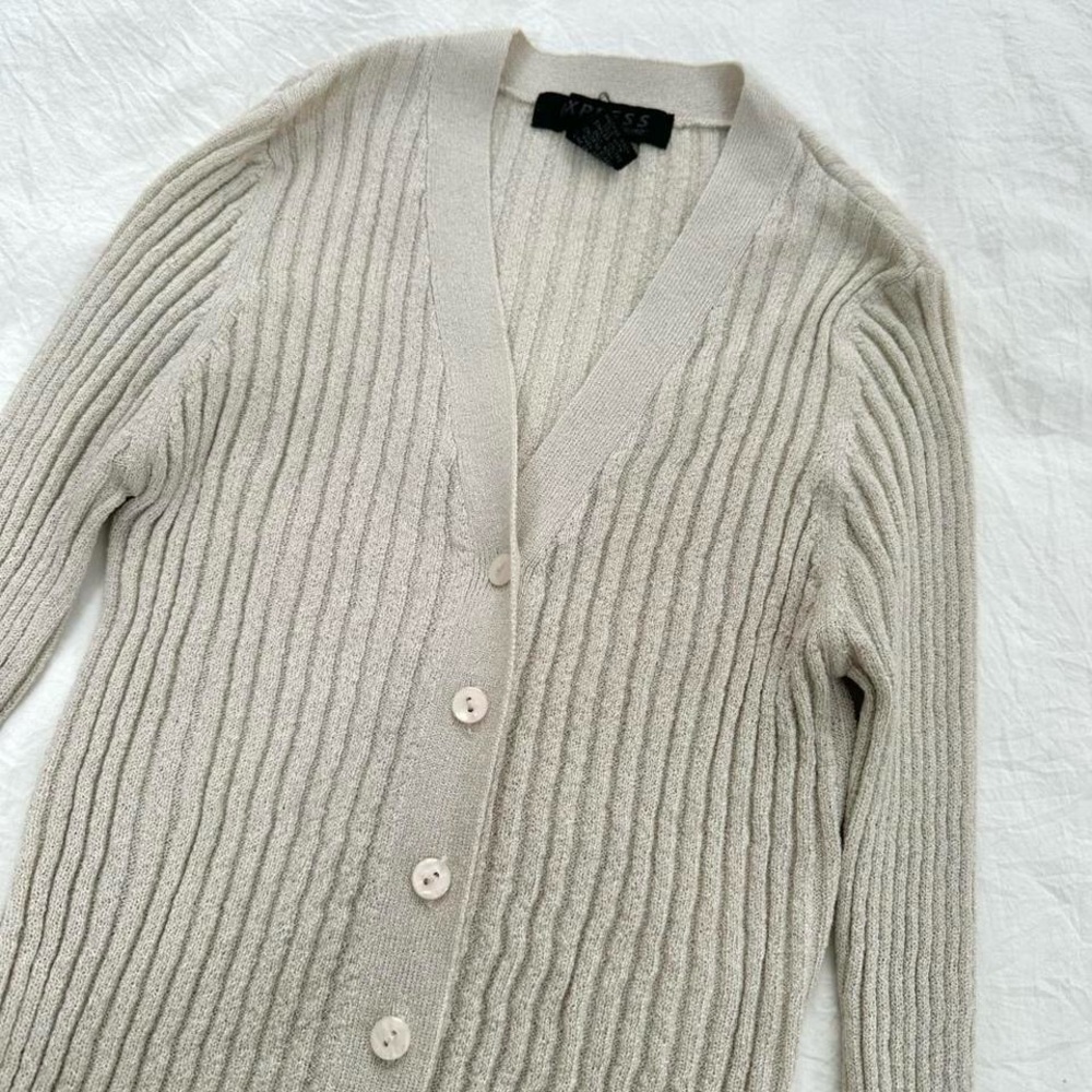 90s Express Beige Cardigan - Picture 6 of 8